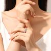 Anillo de Fila Redonda de Plata de Ley S925 Anillo Apilable para Mujer Circonita Simple Diamante de Alto Carbono Anillo de Diamante de 30 Puntos Anillo para Mujer que Combina con Todo