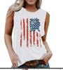 Chaleco de mujer Amazon WISH Clothing, colección del Día de la Independencia, con la bandera estadounidense, de la estación independiente, de verano.