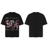 Saint Vintage Streetwear Americano Camiseta Holgada Vtg de Manga Corta para Hombre Camiseta Estampada Letra Retrato Camiseta Street