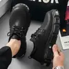Zapatos Derby de Plataforma Gruesa para Hombre, Tendencia Punk Retro, Aumentadores de Altura, Nuevos Zapatos Casuales de Cuero con Puntera Ancha para Hombre, Personalidad Juvenil de Nicho
