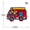 Bordado de Computadora Tractor Vehículo de Bomberos Bordado de Dibujos Animados Pegatinas de Tela Adhesivo Termofusible Pegatinas para Planchar Pegatinas de Parche para Ropa Venta al por Mayor