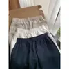 Shorts de Lino Color Natural Estilo Old Money para Hombre, Nuevo Diseño de Verano con Cordón, Corte Recto Holgado, Pantalones de Longitud Media
