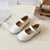 Sapatos de Princesa com Strass para Meninas Pequenas, Novo Estilo Primavera/Outono 2025, Sapatos de Couro para Crianças Médias e Grandes, Estilo Coreano, Sola Macia, Sapatos Casuais
