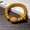 Sândalo Verde, Jacarandá Preto, Sândalo Vermelho, Sândalo com Nó de Bambu, Pulseira Anel Corrente Luminosa Estilo Luz Noturna