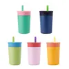 Taza de Café Modelo Nuevo Transfronterizo de Acero Inoxidable 304, Alto Valor Estético, Taza Térmica de 12 oz, Taza de Agua Simple y Conveniente para Exteriores con Popote