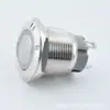 Interruptor de Botón Pulsador Metálico de 22 mm Cabeza Plana Anillo Impermeable con Luz Interruptor de Llave de Bloqueo Automático Interruptor de Encendido Redondo