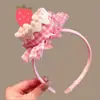 Fiesta de San Valentín ~ sombrero de pastel de cereza pasador de encaje aro para el pelo creativo para foto de cumpleaños femenina pelo lindo para niños