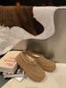 Sapatos de Pelúcia com Solado Grosso de Couro Genuíno 2026 Outono e Inverno Novo Estilo Coreano Versátil Aumentador de Altura Couro e Pelo Integrados Casuais Sapatos de Algodão para Mulheres