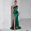 Vestido de satén de comercio exterior transfronterizo, vestido largo de sirena ajustado sin hombros, vestido sexy para fiesta de noche, Vestido de graduación