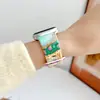Pulseira de Relógio de Silicone com Estampa de Mármore Colorido Adequada para Apple 9 10 S11iWatch Ultra Pulseira com Fecho Borboleta