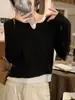 Suéter falso de dos piezas suéter para mujer primavera, otoño e invierno camisa de base cuello abierto francés clavícula chic suave pegajoso top interior