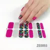 ZE Película de esmalte en gel impermeable estilo europeo y americano sin curado completo en gel, pegatina completa, contraste floreciente, primavera y verano, pegatina para uñas, papel de pegatina para uñas