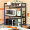 Prateleira Retrátil Personalizada para Armazenamento de Forno na Cozinha, Suporte para Panela de Arroz, Prateleira Multifuncional com Altura Ajustável para Micro-ondas