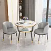 Mesa de Negociación y Sillas de Recepción de Lujo Ligero Combinación Mesa de Comedor para Apartamento Pequeño Mesa Redonda Pequeña de Balcón para Cafetería Tienda de Té con Leche