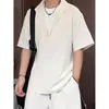 Traje Falso de Dos Piezas de Manga Corta para Hombre, Nuevo Estilo Primavera y Verano Estilo Old Money Conjunto de Dos Piezas de Camisa y Pantalones para Hombre