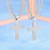 Moda retro irregular onda de agua cruz titanio acero colgante incrustado diamante cadena suéter cadena suéter pareja acero inoxidable collar
