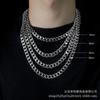 Collar Cadena Cubana Hip-Hop Unisex Trendy Ins Exagerado Seis Lados No Se Desvanece High Street Grueso Acero Titanio