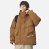 Chaqueta de plumón con capucha para trabajo para hombre, Invierno Nuevo, Versátil, Casual, Cálida, Holgada, Estilo Japonés Retro, Chaqueta para Pareja