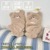 Guantes de Peluche de Abeja Oso Lindos Guantes Cálidos de Invierno para Pareja de Estudiantes Terciopelo Plus Engrosados Resistentes al Frío Bufanda Cruzada