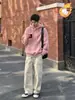 Sudadera con Capucha de Algodón Pesado para Adolescentes Hombres Primavera y Otoño Holgada de Alta Calidad Estilo Boxy Top Casual