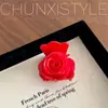 Pasador de Flor de Rosa de Doble Cara ~ Pinza Elegante Coreana Francesa para Cola de Caballo Mediana Pinza para el Cabello Pinza de Tiburón Francesa
