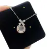 Collar Minimalista de Alta Gama Estilo Coreano de Calcedonia Blanca Transparente Hielo para Mujer, Cadena para Clavícula, Accesorio de Lujo Ligero de Nicho de Alta Gama