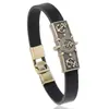 Pulsera de Cuero Estilo Náutico Vintage Unisex con Dijes de Timón y Ancla de Aleación Pulsera de Moda Versátil Accesorio para Pareja