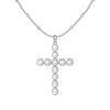 Colar Transfronteiriço Novo Produto Estilo K Prata de Lei S925 para Mulheres, Design Elegante de Cruz com Contas de Concha, Corrente de Clavícula Versátil Personalizada para Mulheres