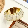 Pulsera elástica de acrílico con efecto difuminado, estilo retro europeo y americano, lujo accesible, pulsera simple de alta gama, pulsera de moda elegante para mujer