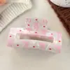Pinza Transparente para el Cabello con Lazo de Corazón para el Día de San Valentín, Pinza Cuadrada de Gama Alta de Tamaño Mediano para la Parte Posterior de la Cabeza, Lindo Accesorio para el Cabello