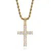 Joyería Transfronteriza Europea y Americana, Collar con Colgante de Cruz Incrustado de Diamantes Moderno y Sencillo, Cadena para Clavícula de Lujo Ligero y Alta Gama, Accesorios para Mujer
