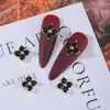 Serie de joyería para uñas con circón negro estilo punk cool transfronteriza, diamantes para uñas, joyería metálica al por mayor