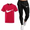 Nueva Camiseta de Hombre Transfronteriza Traje de Pantalón Deportivo Camiseta Casual de Moda para Hombre Estampada Transpirable de Manga Corta Pantalones 2025