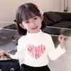 Y2272# Camiseta de terciopelo alemán para niñas, camiseta interior cálida de forro polar Joker, nueva para otoño e invierno, abrigo interior de manga larga, camiseta de moda