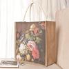 Bolsa de Tela Artística Bolsa de Ombro Simples Estudante Mochila Casual Pintura a Óleo Artística Grande Capacidade Bolsa de Mão para Compras
