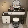 Tocador Estilo Nórdico Moderno Minimalista Carga Inalámbrica Gabinete Integrado Multifuncional Escritorio de Maquillaje Tocador Inteligente