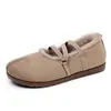Zapatos casuales de invierno para mujer, nuevo estilo, para interior, ligeros y cómodos, tipo slip-on, zapatos de algodón estilo Birkenstock retro con punta redonda