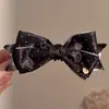 Pinza de plátano con lazo estilo coreano, pinza vertical, pinza de garra para coleta alta, tamaño grande para cabello grueso, pasador para mujer, pinza para la parte posterior de la cabeza, accesorio para el cabello