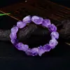 Pulsera de Cristal Natural Amatista Mineral Crudo Piedra Cruda Pulsera Irregular Joyería Pulsera Disparo Real Venta Caliente Lote Directo de Fábrica