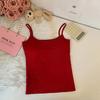 Camisola de color liso a la moda para mujer, combinable con todo, primavera 2024, nuevo estilo, espalda descubierta, estilo puro deseo, top adelgazante que favorece la figura.