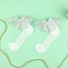 Calcetines finos de verano para niños, línea dorada y plateada fina con destellos, calcetines de cristal, absorbentes del sudor, que evacuan la humedad, calcetines de algodón para bebé, calcetines para niñas