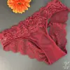 Calcinhas Sexy de Renda de Cintura Baixa, Calcinhas Femininas Vazadas Estilo Francês Pura Desejo, Calcinhas Femininas com Tiras Cruzadas Bumbum de Pêssego 1055