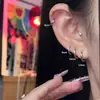 Anillo liso de aleación de titanio grado médico F136 pendiente para dormir baño libre clavo de oreja clavo de hueso de oreja pendiente para agujero de oreja
