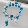 Pulseira Cristal Sereia Estilo Floresta Doce Nova Super Fada Feminina Design de Nicho Ins Versátil Estudante Melhor Amiga Pulseira DIY