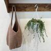 Moda Ins Corea del Sur Chaleco Huevo Bolso de Mano Tejido Nuevo Nicho Simple Color Sólido Bolso de Hombro de Lana Transfronterizo