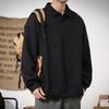 Kun Haipeng Yun Chunqiu Camisa POLO de manga comprida pesada masculina, estilo japonês, camiseta solta casual com lapela, suéter masculino