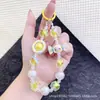 Bolsa de Moda Romántica de Gatito de Caramelo Colorido Llavero Colgante Super Hada Cristal Lanyard para Teléfono Colgante de Perlas