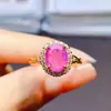 Atacado de Fábrica Popular Anel de Opala Rosa Natural Prata S925 Pedra Principal Inlaid 7*11 Joia de Luxo Venda Direta da Fábrica