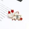 Promoção Broche de Sapo Fofo, Emblema de Raposa Branca Pequena, Alfinete de Lanterna, Broche de Animal Personalizado
