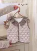 Colete de Algodão Infantil 26 Outono/Inverno Novo Estilo Colete para Casa de Meninos com Acolchoamento, Colete de Renda Quente para Meninas para Usar por Cima